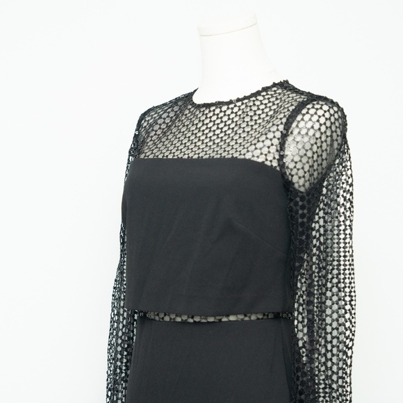 Aiden by Adrianna Papell Black Sheath Crepe Dress Size 4 - Picture 10 of 10